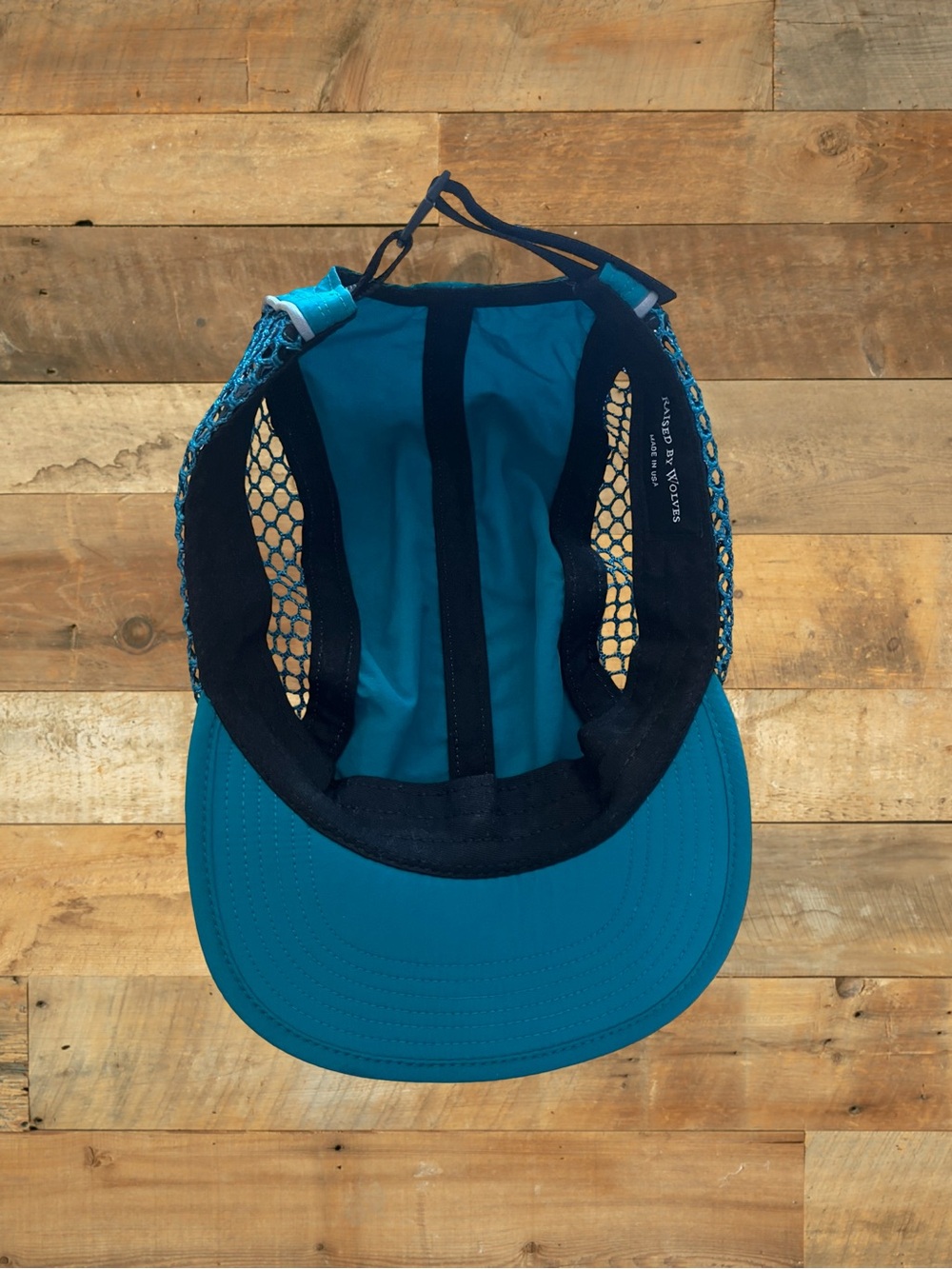 Raised By Wolves Mesh Running Cap Teal Reflective Trim Adjustable - Picture 5 of 9